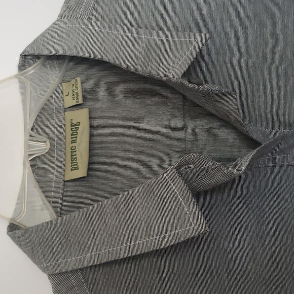 Rustic Ridge sleeveless button down gray long shirt L - Picture 2 of 5